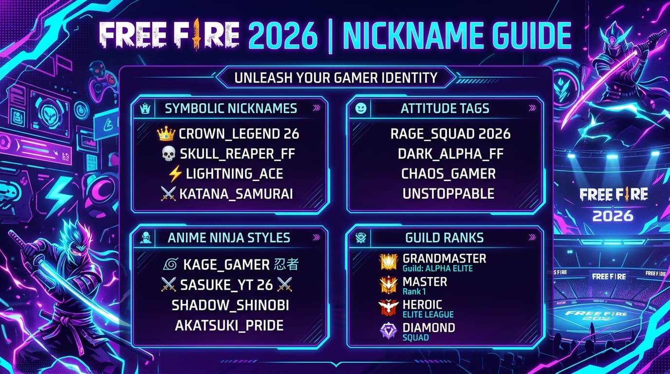 Free Fire 2026 Nickname Customization Guide and Categories